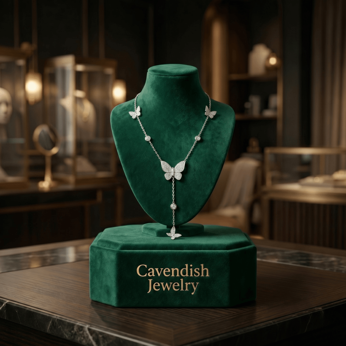 Butterfly Drop Necklace - Cavendish Jewelry