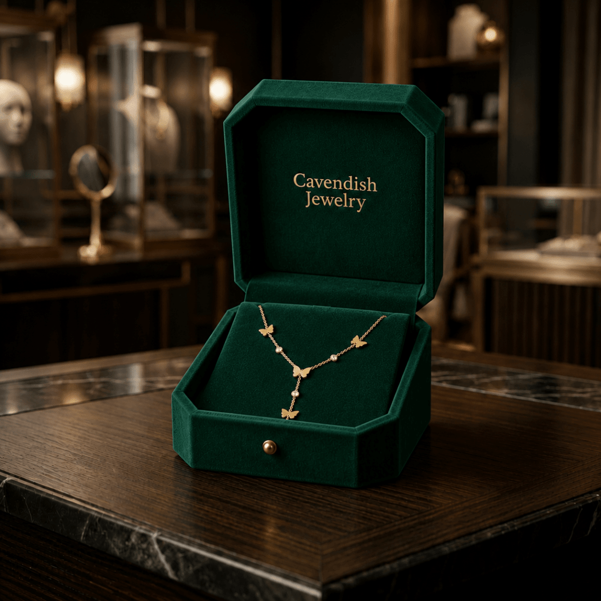 Butterfly Drop Necklace - Cavendish Jewelry