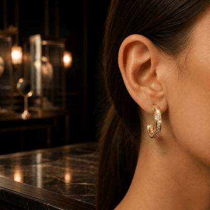 Golden Spark Hoops Earrings - Cavendish Jewelry